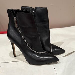 Aldo Black Heeled Boots with Zipper Detail